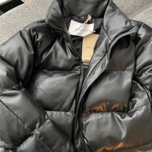 aritzia vegan leather vista puffer size S
